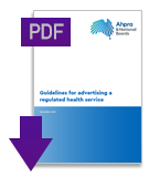 Download the Guidelines for advertising a regulated health service PDF